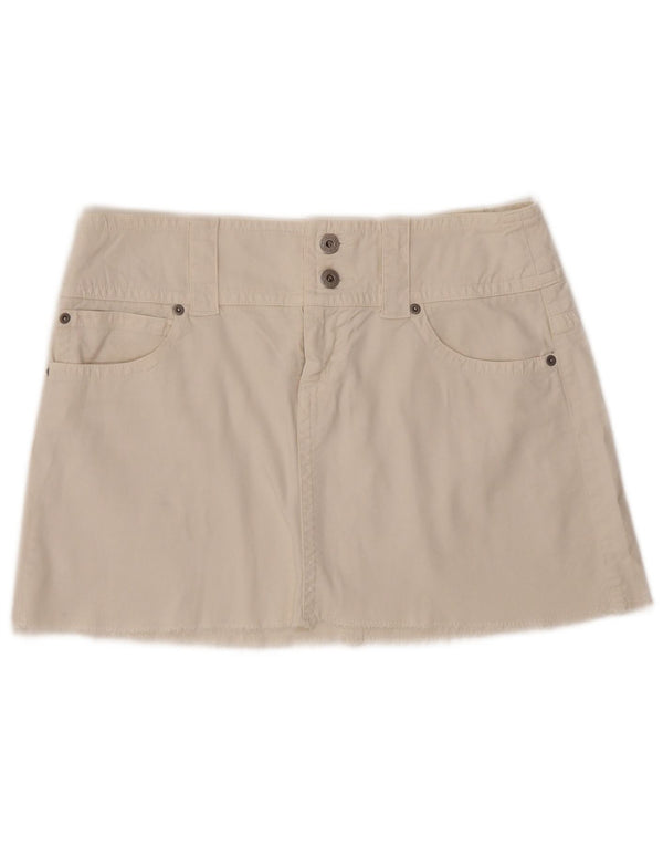 Guess Mujer Minifalda Vaquera Mediana W32 Blanco