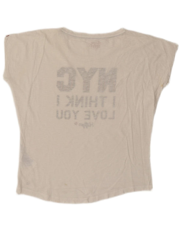 TOMMY HILFIGER Camiseta gráfica extragrande para mujer UK 10 Small White