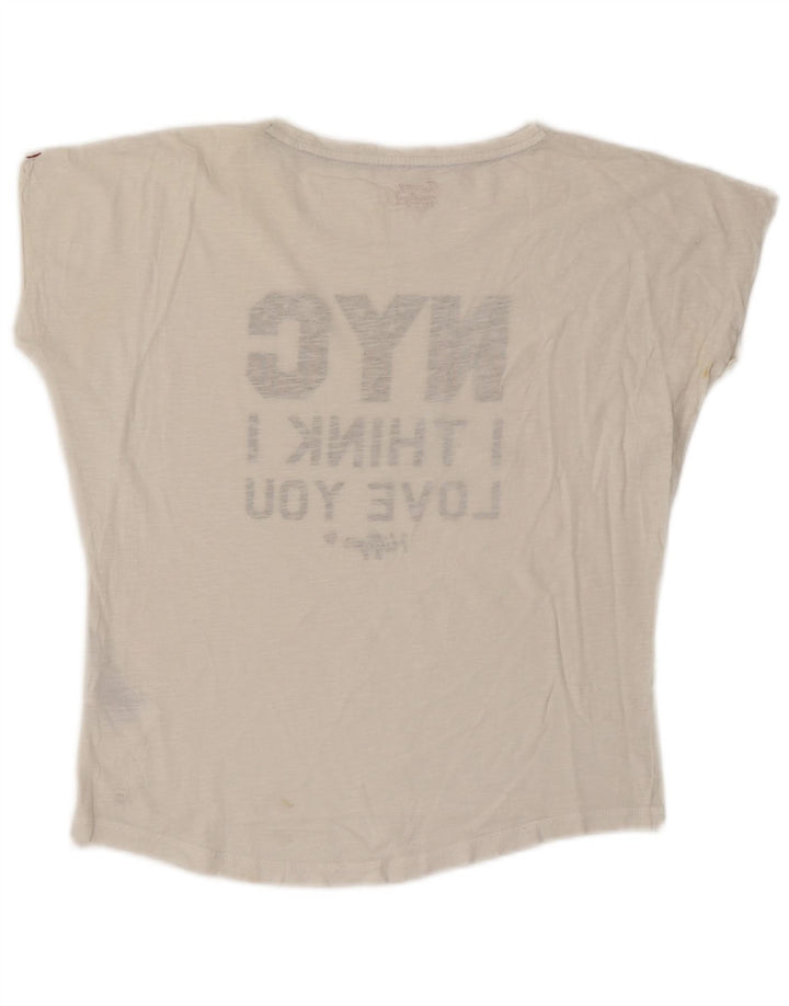 TOMMY HILFIGER Camiseta gráfica extragrande para mujer UK 10 Small White