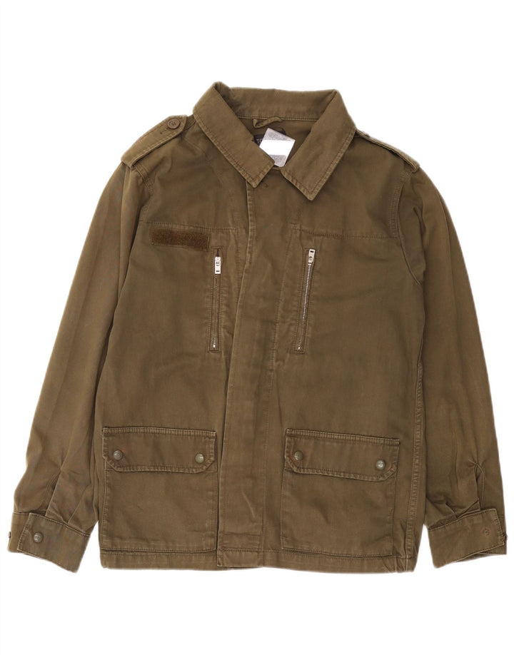 TOPSHOP Chaqueta militar extragrande para mujer UK 10 Small Khaki Cotton