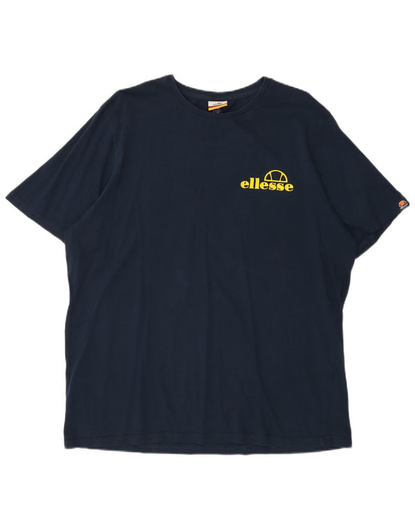 ELLESSE Camiseta gráfica para hombre Top 2XL Azul marino Algodón
