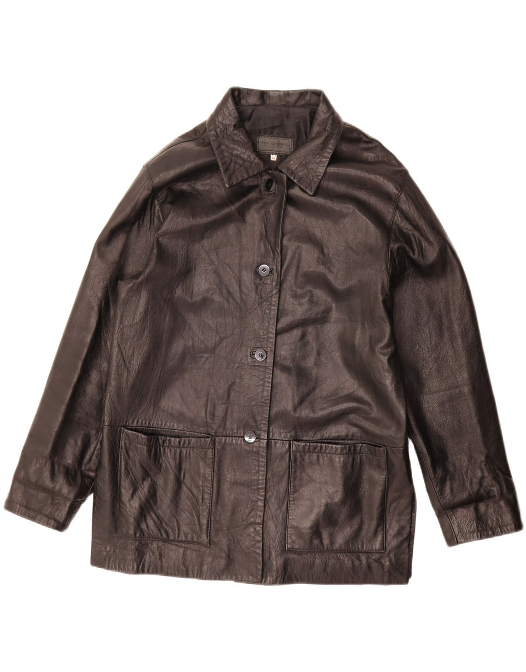 Max Grippo Chaqueta de cuero para mujer EU 44 XL Cuero negro