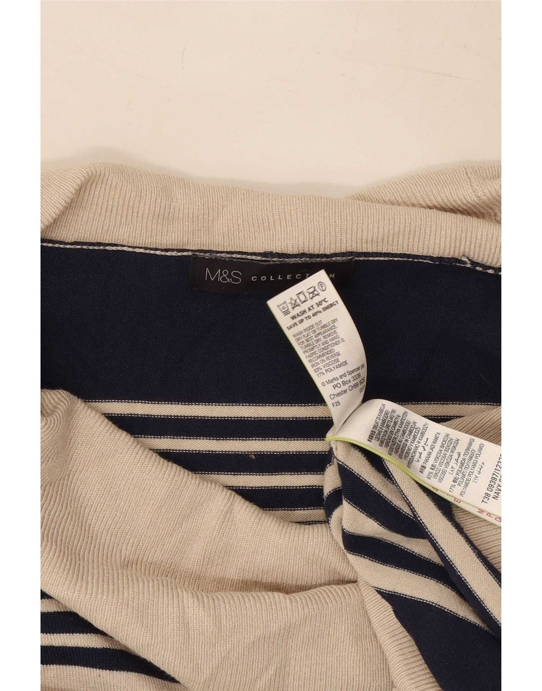 Marks & Spencer Suéter tipo jersey con cuello vuelto para mujer UK 44 Azul marino mediano