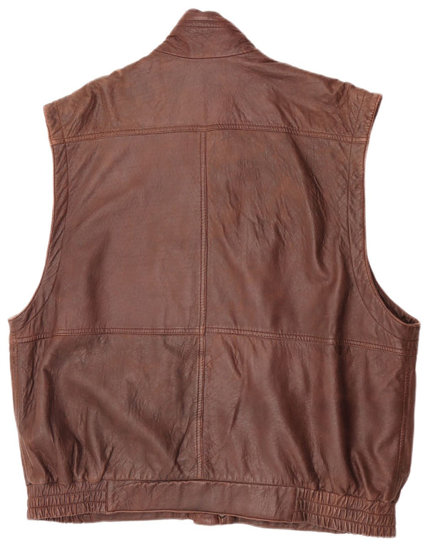 Forster Chaleco de cuero para hombre EU 60 5XL Marrón