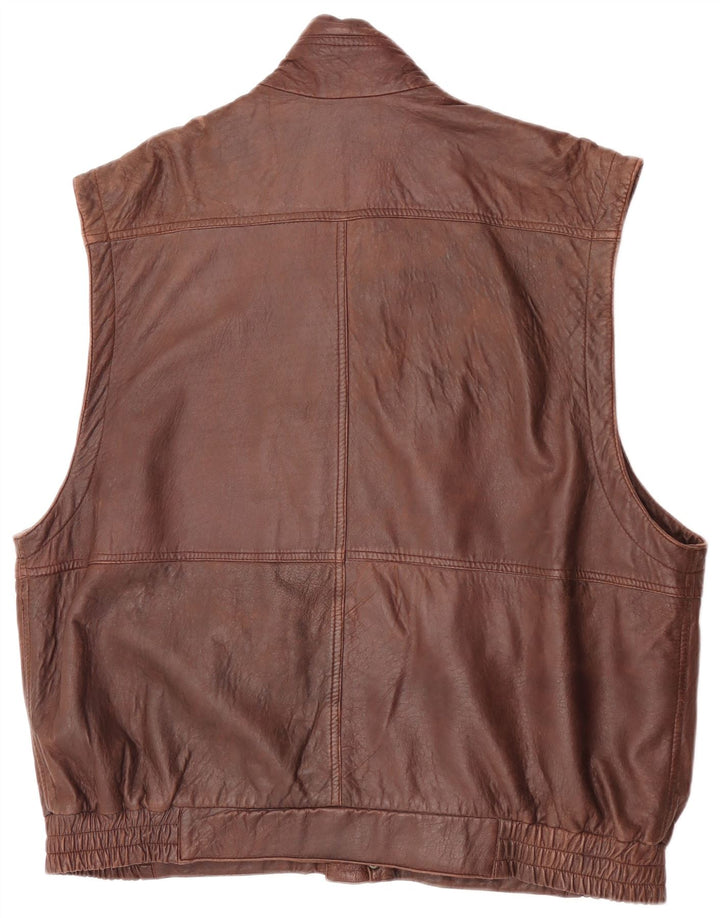 Forster Chaleco de cuero para hombre EU 60 5XL Marrón