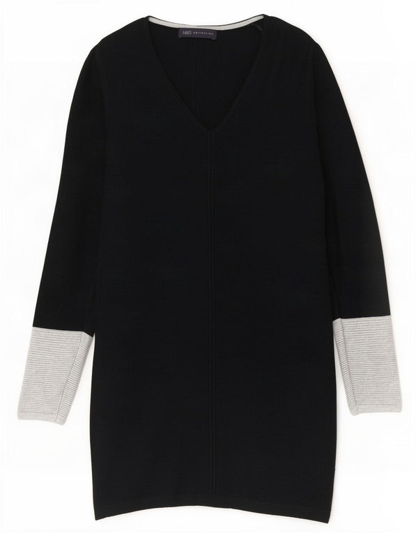 Marks & Spencer Vestido tipo jersey de manga larga para mujer UK 6 XS Bloque de color negro