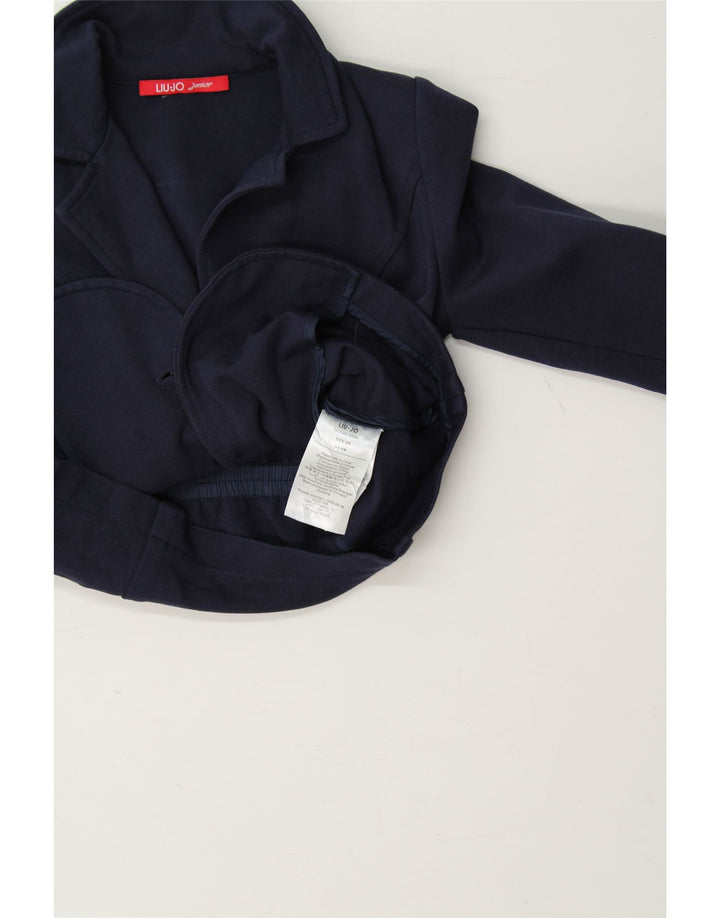 LIU JO Girls 3 Button Blazer Jacket 7-8 Years Navy Blue Polyamide Vintage Liu Jo and Second-Hand Liu Jo from Messina Hembry 