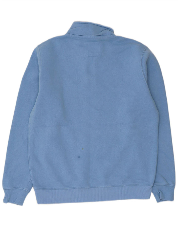 Crew Clothing - Sudadera con cuello y cremallera para hombre, jersey de algodón azul medio