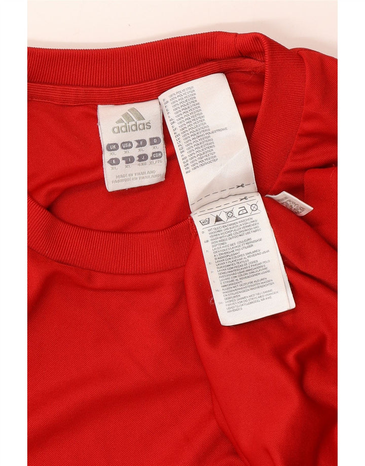 ADIDAS Camiseta gráfica Climalite para hombre Top XL Poliéster rojo
