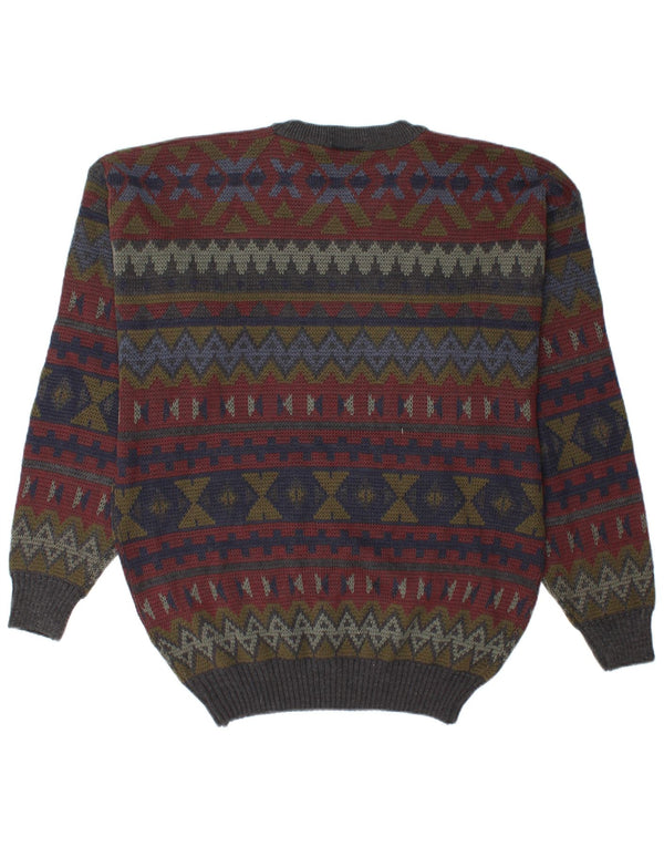 San Marco Jersey de Cuello Redondo para Hombre IT 56 XL Multicolor Geométrico