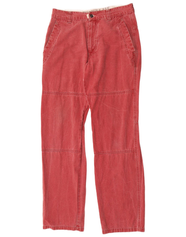 Murphy & Nye Mens Straight Chino Trousers W32 L33 Red Cotton