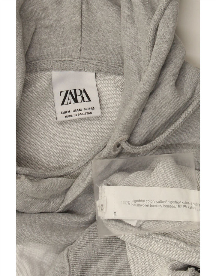 Zara Hombre Sudadera Con Capucha Jersey De Algodón Color Block Gris Medio
