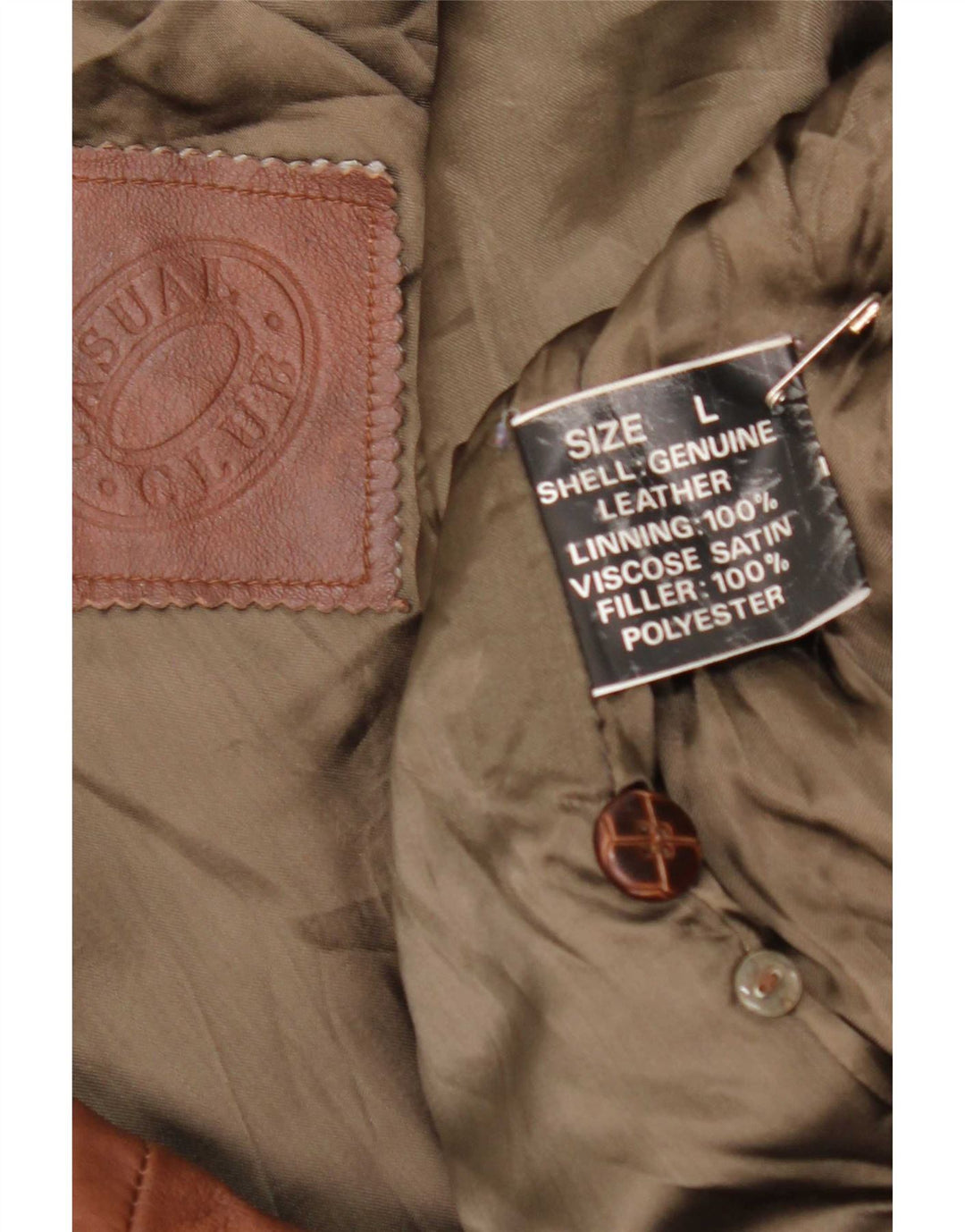 Vintage hombres chaqueta de cuero Reino Unido 40 marrón grande