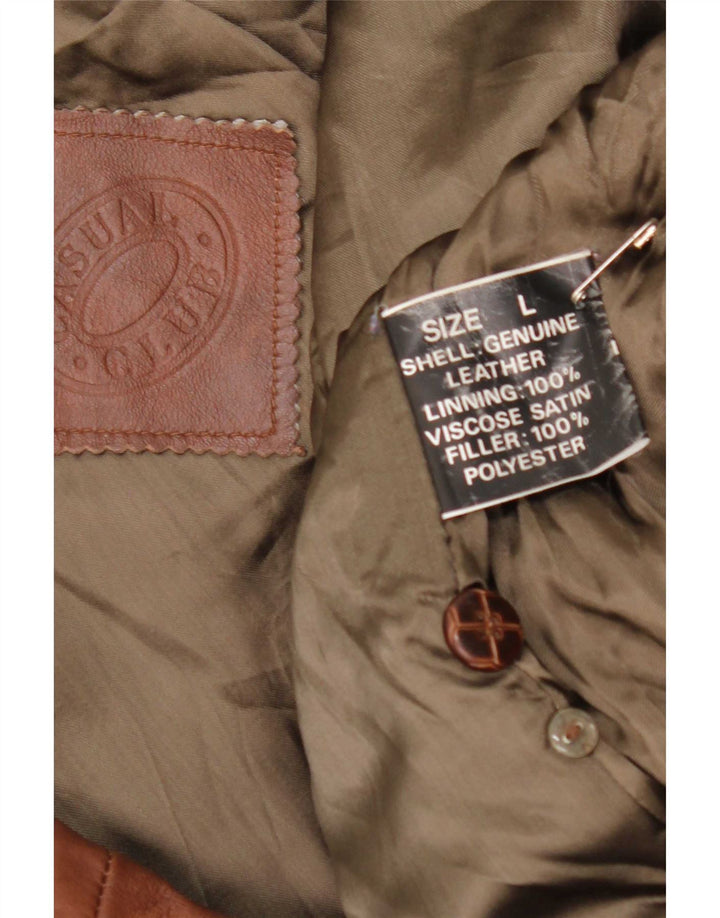 Vintage hombres chaqueta de cuero Reino Unido 40 marrón grande