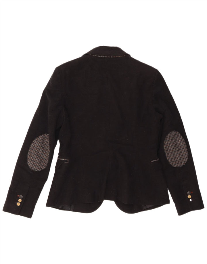 Zara Chaqueta Blazer De 1 Botón para Mujer UK 44 Grande Algodón Negro