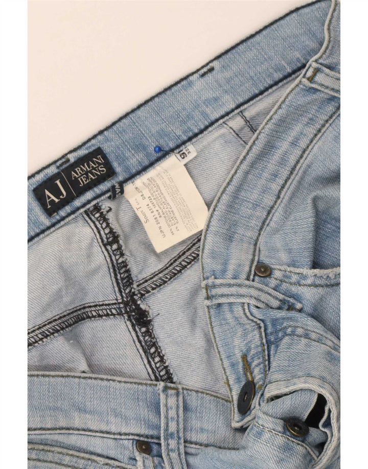 Armani Vaqueros Rectos Gráficos Para Hombre W36 L33 Algodón Azul