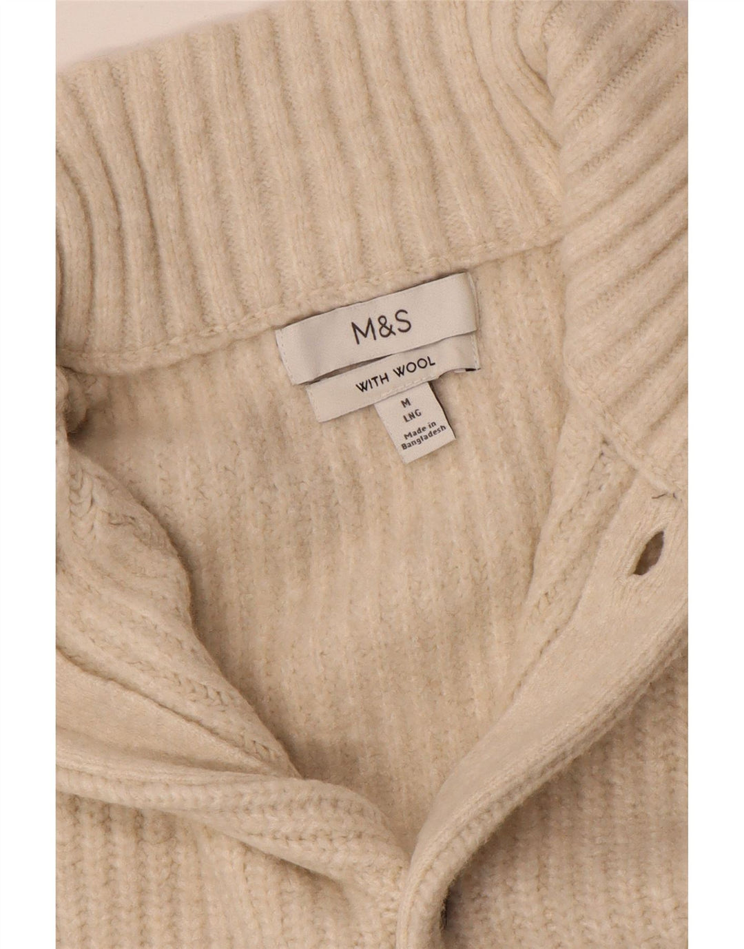 Marks & Spencer - Cárdigan para hombre de lana beige medio