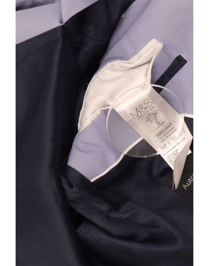 Marks & Spencer Chaqueta tipo blazer con 2 botones para hombre, talla 40, color azul mediano