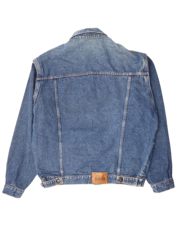 Vintage hombres chaqueta de mezclilla Reino Unido 40 algodón azul grande