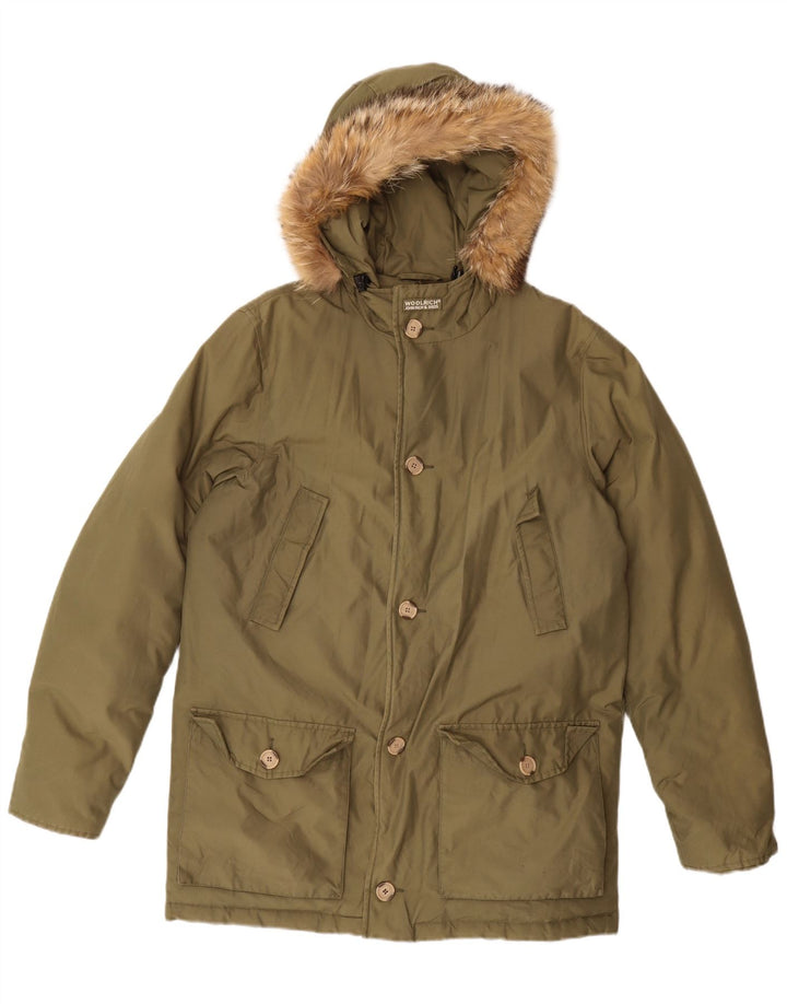 Woolrich Chaqueta acolchada con capucha para niño 15-16 años Verde Algodón