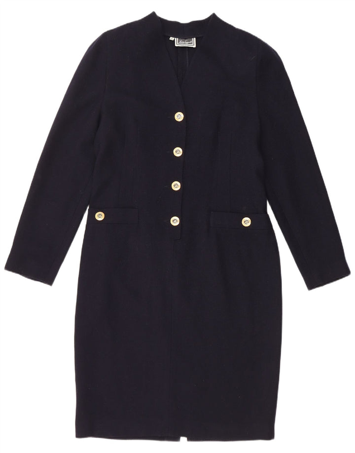 Luisa Spagnoli Vestido tubo de manga larga para mujer IT 46 Grande Azul marino