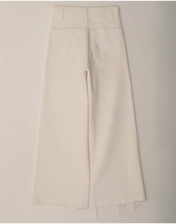 Zara Vaqueros Rectos De Pierna Ancha The Marine para Mujer EU 36 XS W26 L28 Blanco