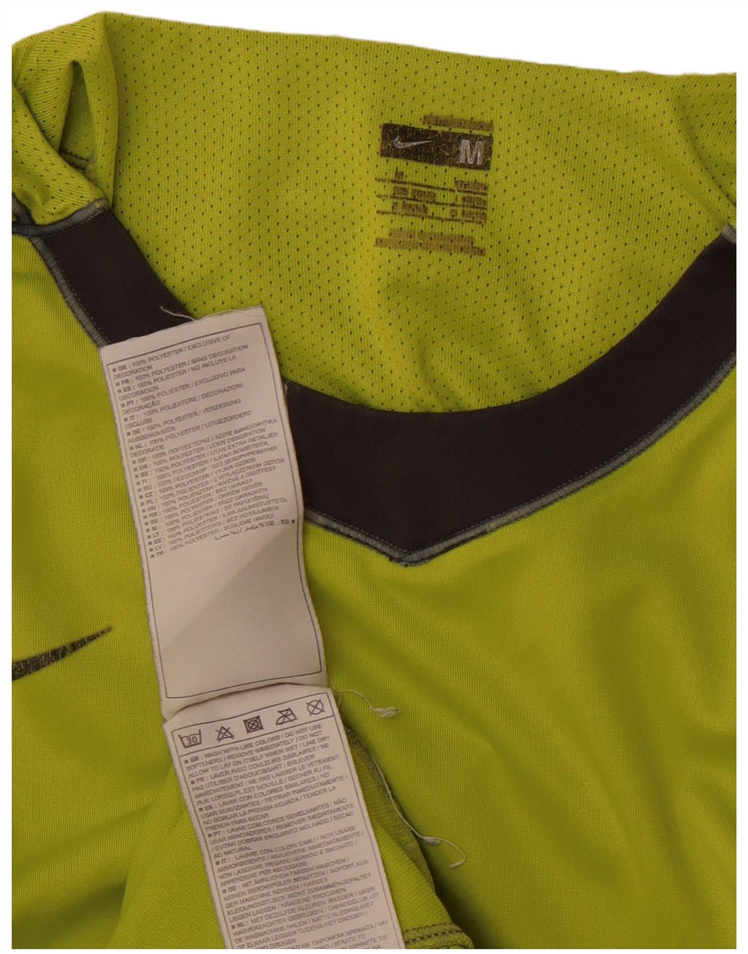 NIKE Hombre Mercurial Camiseta Top Poliéster Color Block Verde Medio