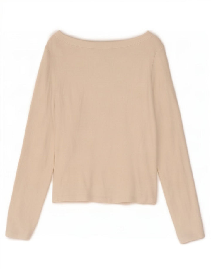 Zara Mujer Crop Top Manga Larga UK 44 Grande Blanco