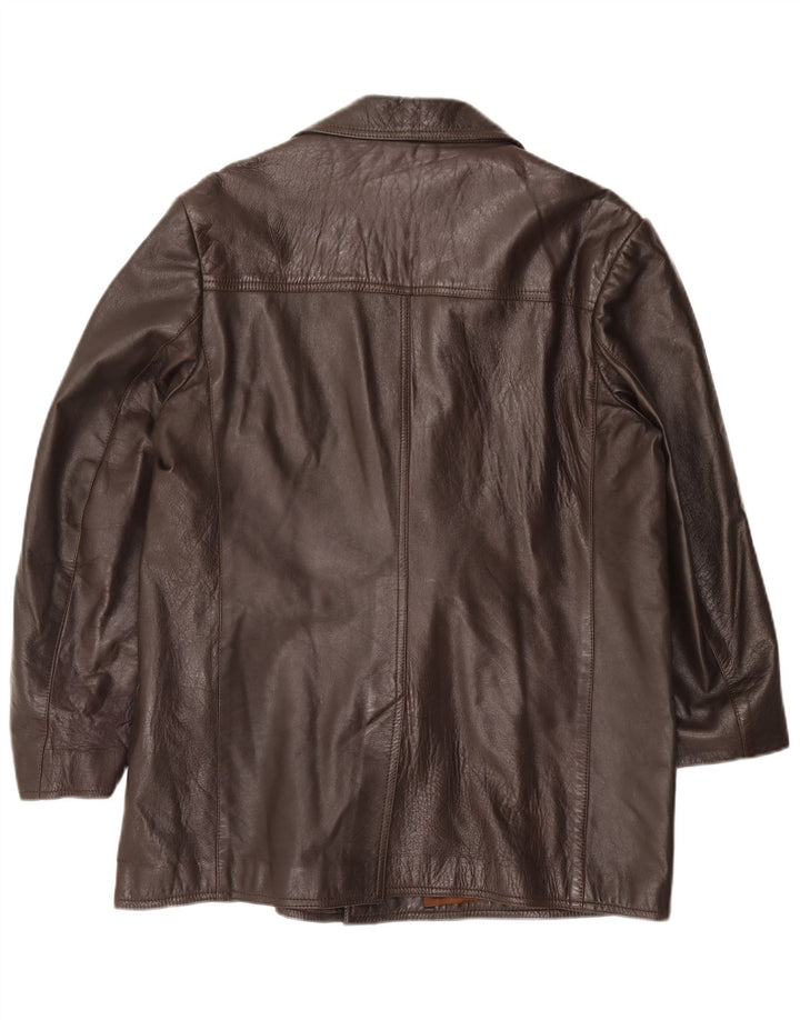 Chaqueta de cuero vintage para hombre Reino Unido 38 Marrón medio