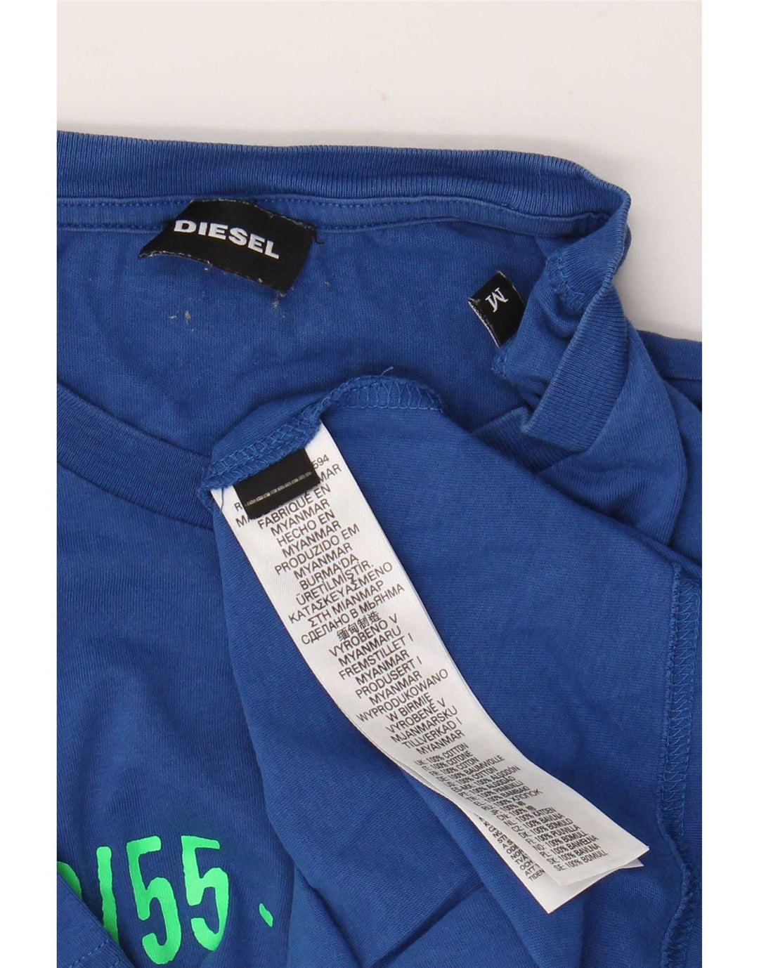 Diesel Camiseta gráfica para hombre Top Algodón azul medio