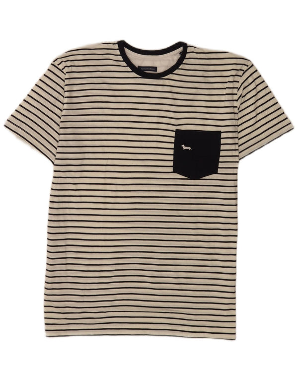 Harmont & Blaine - Camiseta de corte estrecho para hombre, talla XL, algodón a rayas blancas