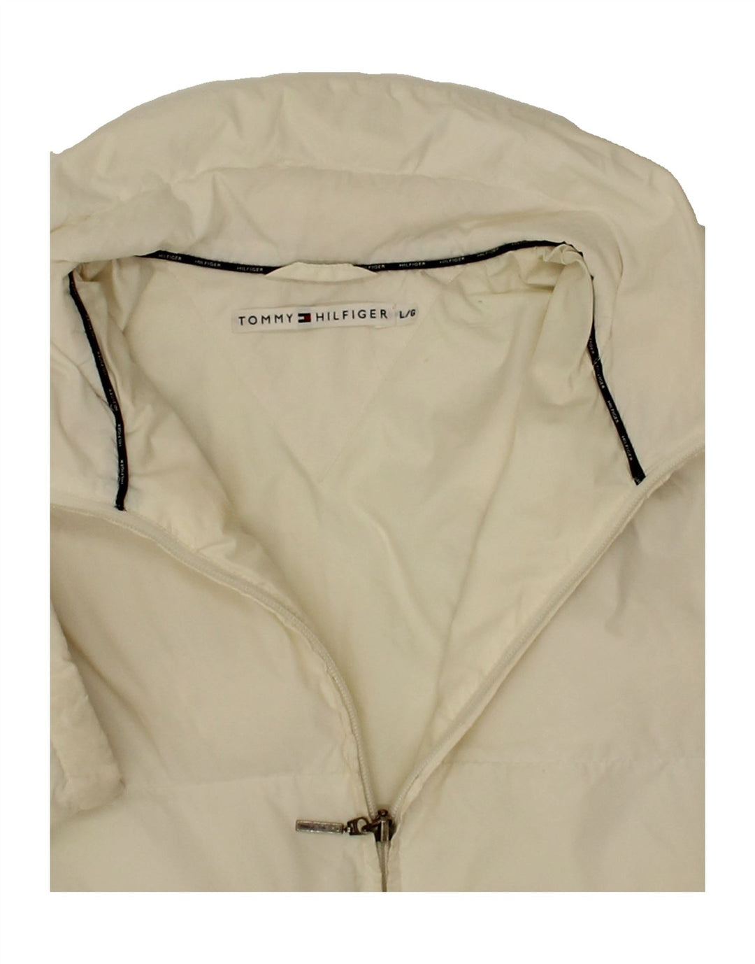 TOMMY HILFIGER Womens Padded Jacket UK 16 Large White Nylon Vintage Tommy Hilfiger and Second-Hand Tommy Hilfiger from Messina Hembry 