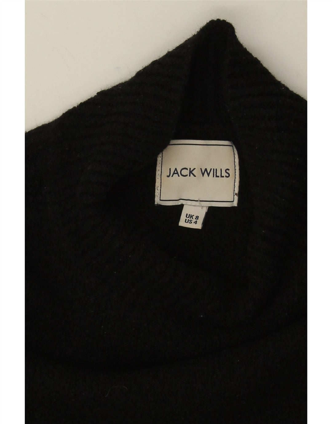 Jack Wills Suéter extragrande con cuello de tortuga para mujer UK 8 Small Negro