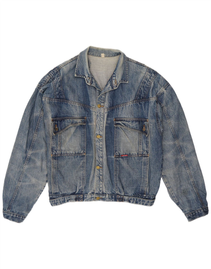 Vintage hombres chaqueta de mezclilla Reino Unido 42 XL azul