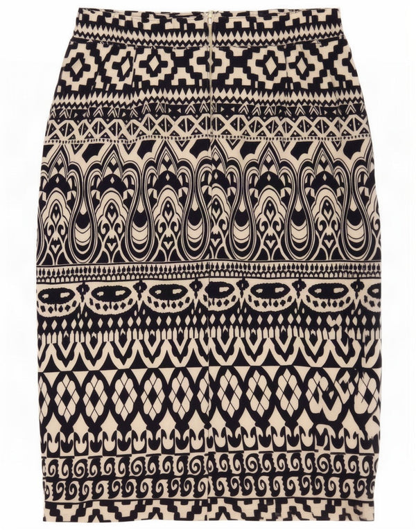 Falda lápiz vintage para mujer EU 38 Mediana W30 Poliéster geométrico negro
