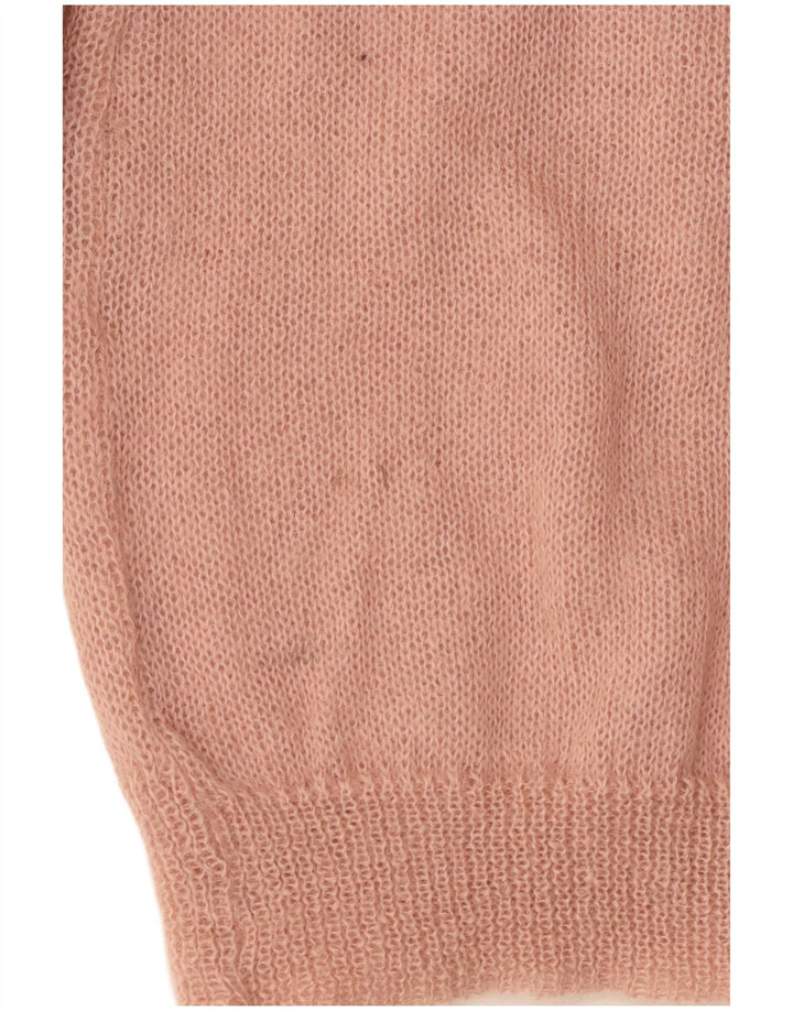 RICAMO A MANO Cárdigan Mujer IT 50 XL Mohair Rosa Floral