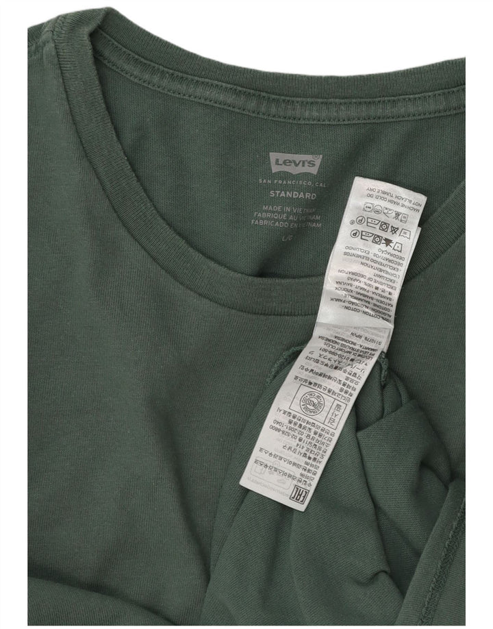 Levi's Camiseta estándar para hombre Top grande de algodón verde