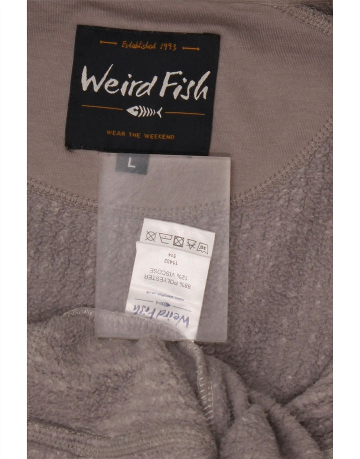 WEIRD FISH Chaqueta polar para hombre UK 40 Large Gris Poliéster