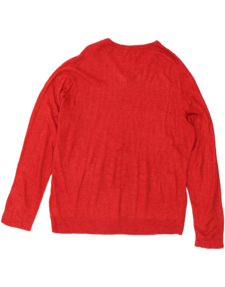 Marks & Spencer Suéter con Cuello en V para Hombre XL Acrílico Rojo