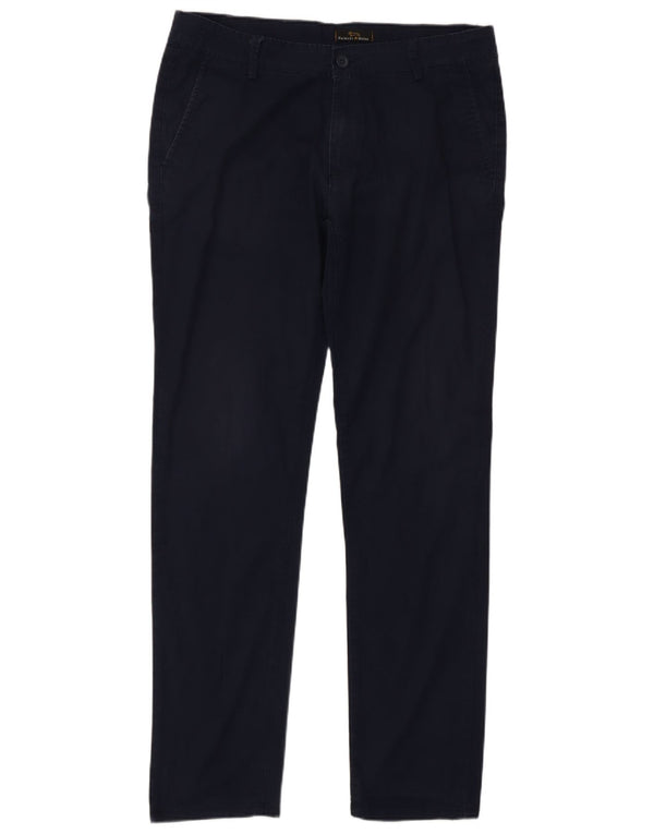 Harmont & Blaine Mens Straight Chino Trousers IT 50 Large W36 L32 Navy Blue