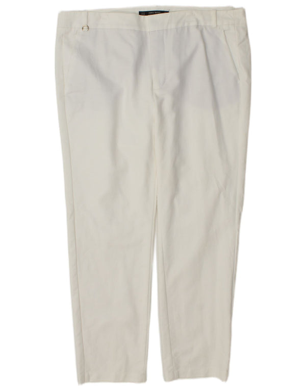 Zara Womens Tapered Chino Trousers EU 44 XL W34 L27 White Cotton