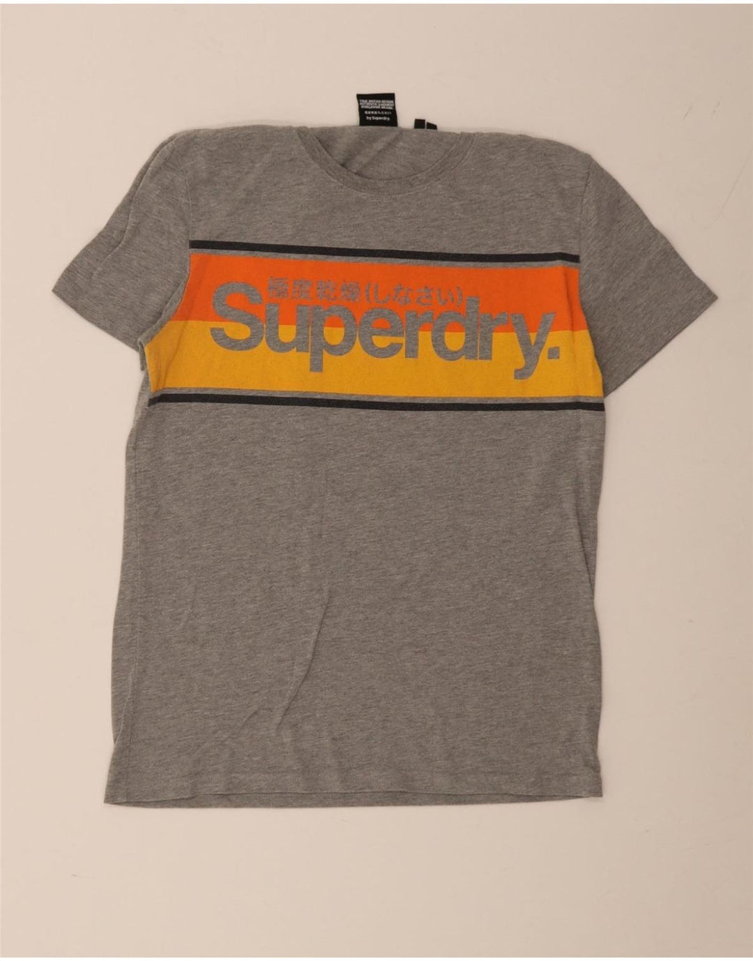 Camiseta gráfica para hombre Superdry, color gris medio con bloques de color, algodón