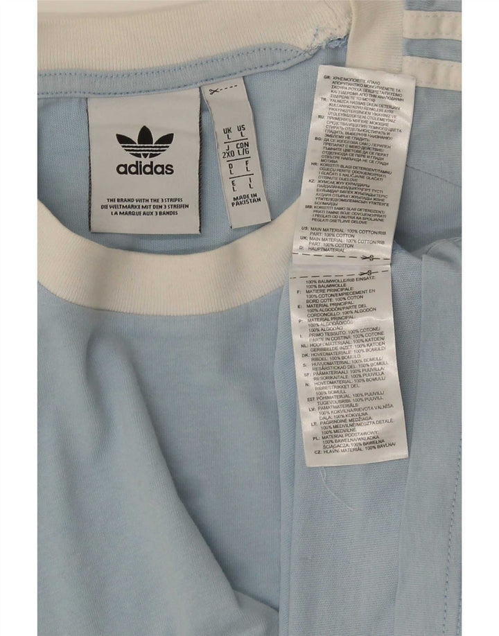 Adidas - Camiseta para hombre, talla grande, algodón azul