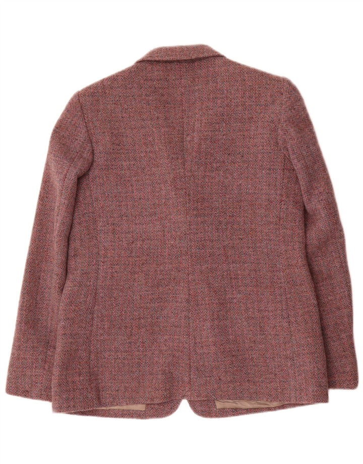 Orvis Harris Tweed Blazer Chaqueta para Mujer UK 12 Medium Red Herringbone
