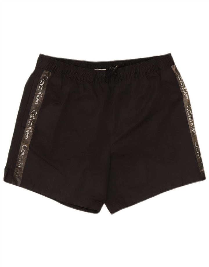 Calvin Klein Bañador con gráfico para hombre, tamaño pequeño, poliéster negro