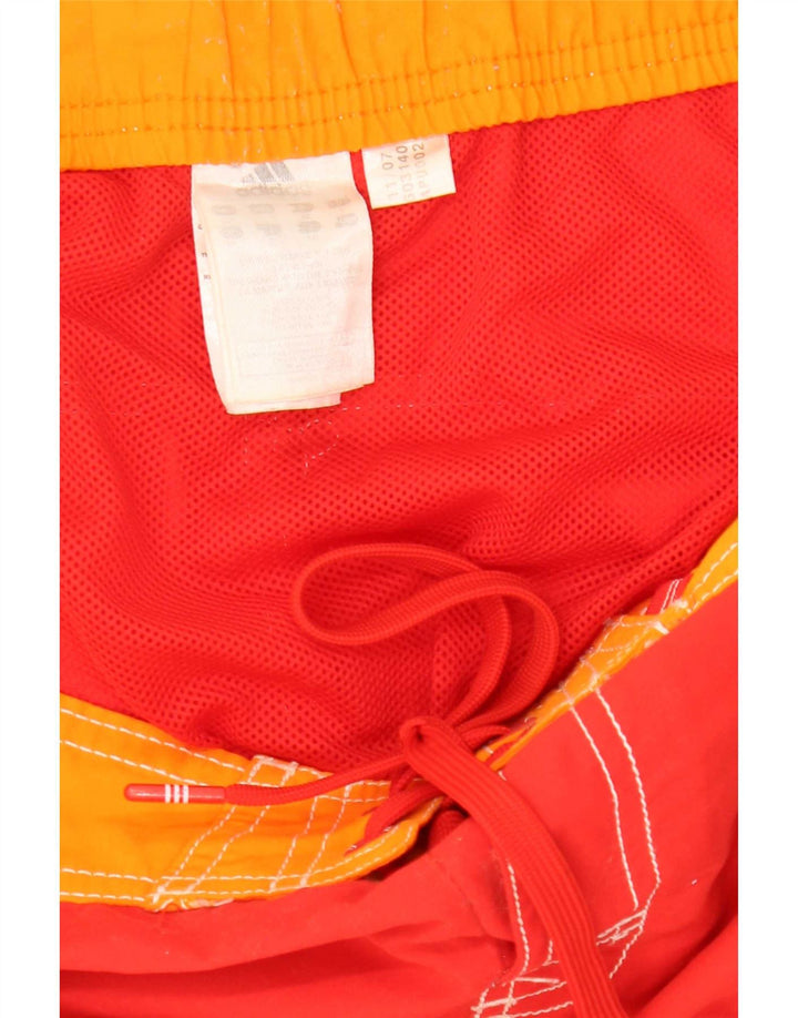Adidas Hombre Shorts De Baño Gráficos Poliéster Color Block Rojo Medio