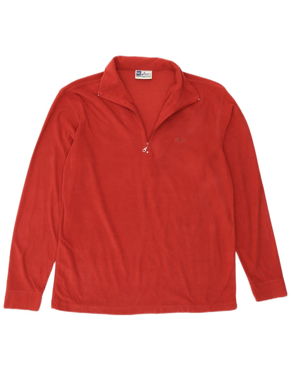 Asics Hombre Zip Neck Fleece Jumper Medium Borgoña Poliéster