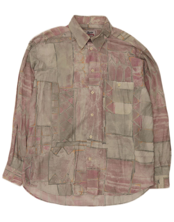 Camisa De Hombre Leader Large Viscosa Patchwork Multicolor