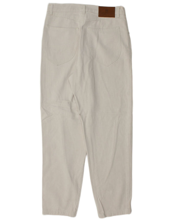 Giesswein Vaqueros cónicos de cintura alta para mujer UK 40 Large W30 L30 Algodón blanco