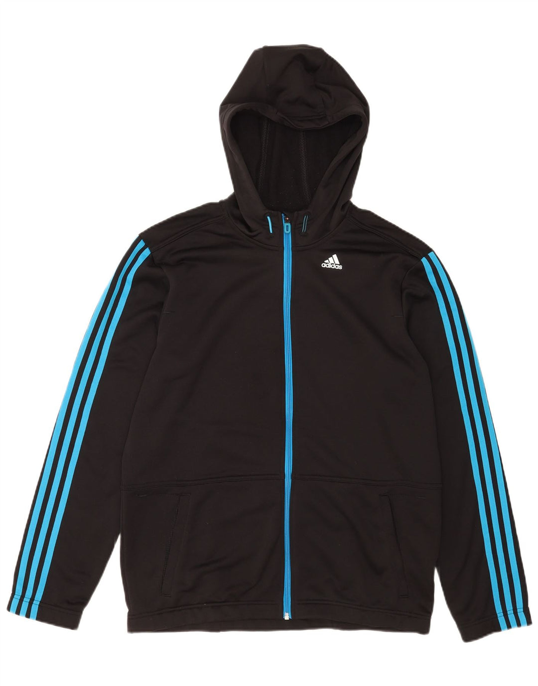 Adidas Mens Climalite Zip Sudadera con capucha suéter grande negro poliéster